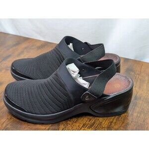 Bzees Kitty Clogs Womens US Size 9M Black Comfort Ankle Strap Washable (1087)